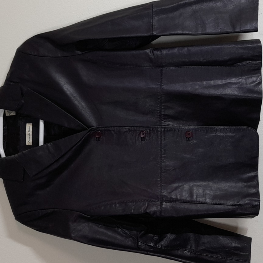 Amanda Smith 100% Plum Leather Jacket